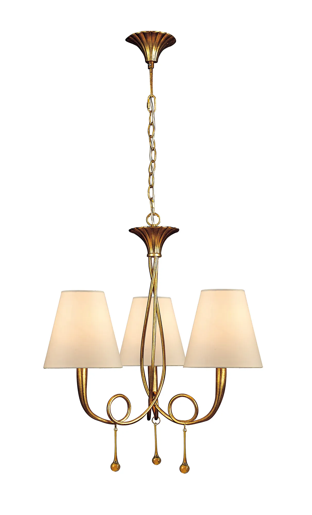 M0542  Paola Gold Pendant 3 Light